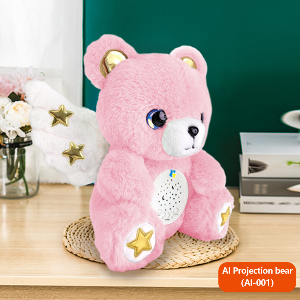 Children's Interactive AI Bear Plush Toy with Detachable & Washable Design Built-in Battery for Educational Play Ages 4-8