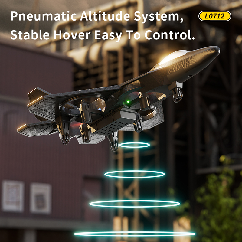 360 Circling 6-Channel RC Fighter Jet Foam Plane Toy with Light 2.4G Stunt EPP Airplane Remote Control 50m for Kids