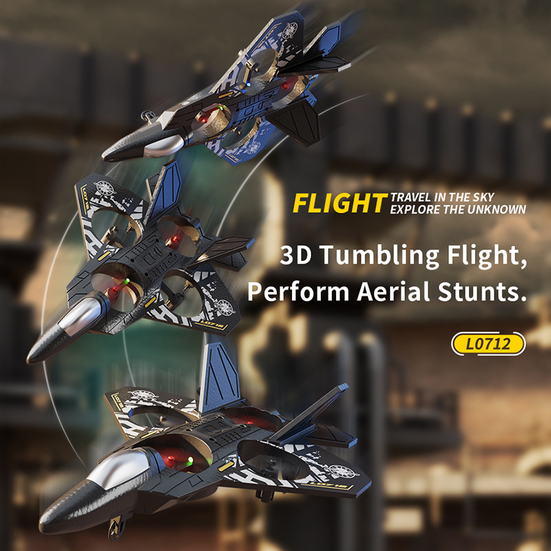 Electric Foam Fixed-Wing Headless 2.4GHz Remote Control Glider Toy 360 Flip Light Blue Navigation Beginner-Friendly 50m Range