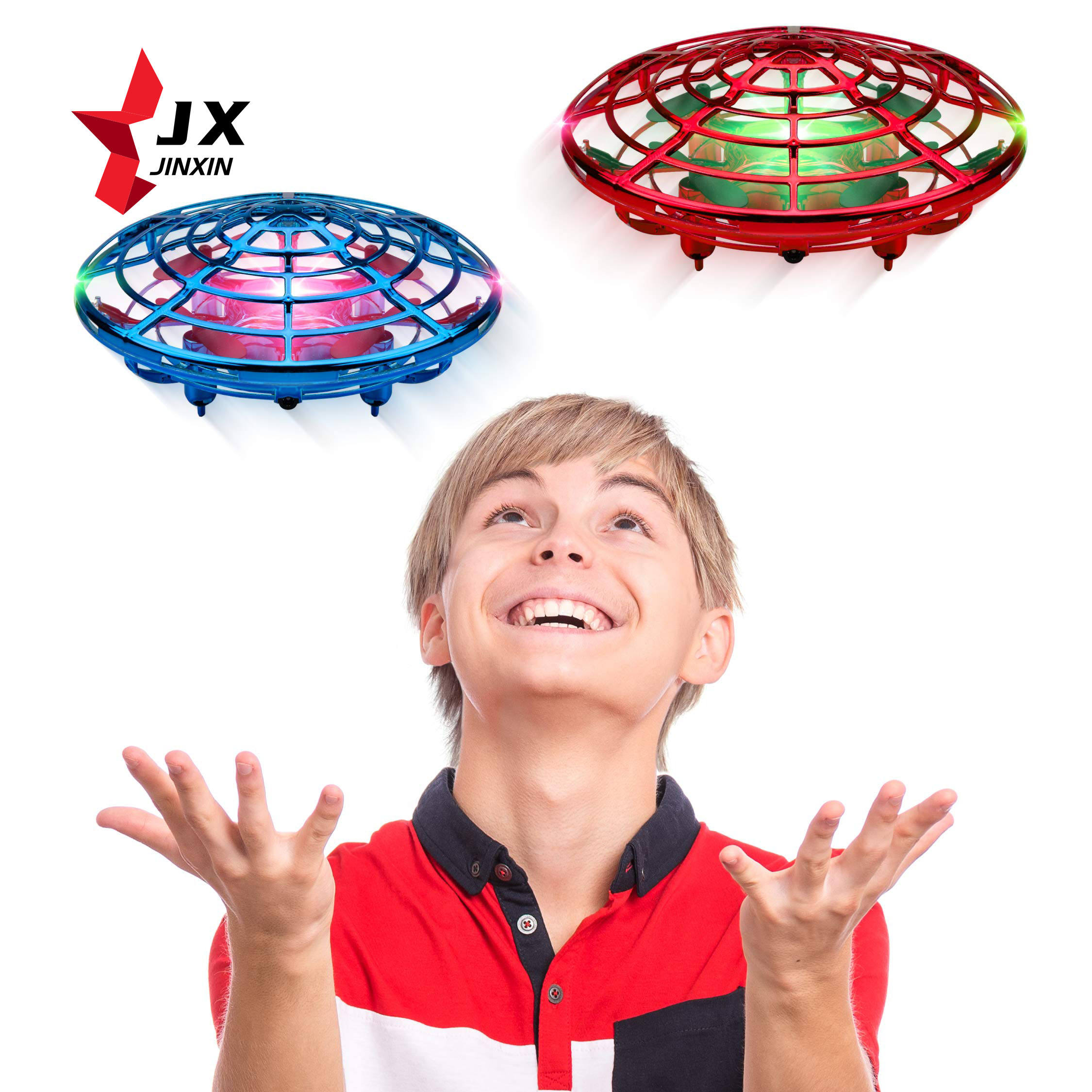 Cross-Border Hot-Selling Third-Generation Colorful UFO Gesture Smart Induction Gyroscope Flying Device Children's Magic Plastic