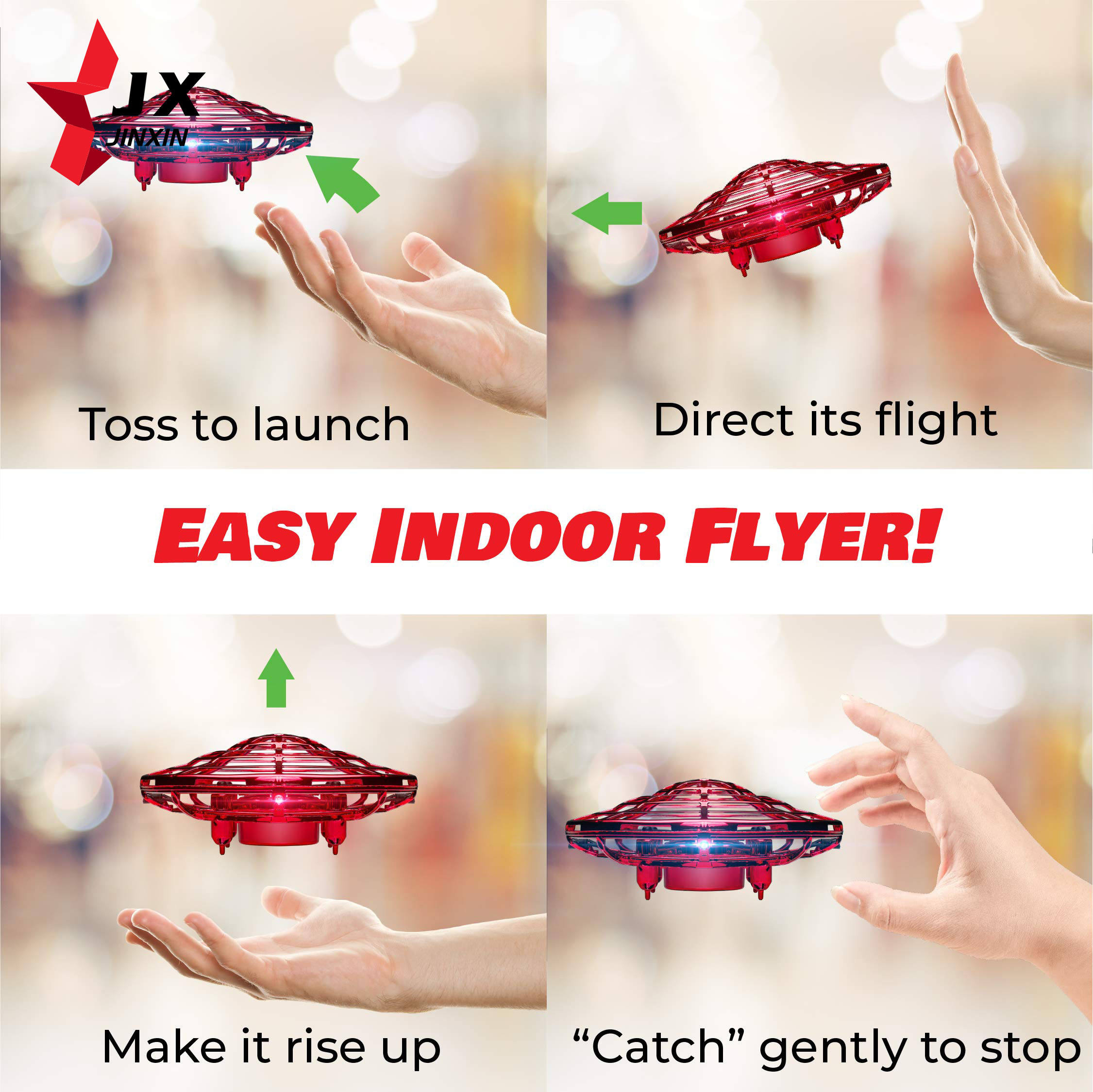 Cross-Border Hot-Selling Third-Generation Colorful UFO Gesture Smart Induction Gyroscope Flying Device Children's Magic Plastic