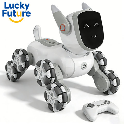 Plastic AI Interactive Educational Robot RC Stunt Mechanical Dog