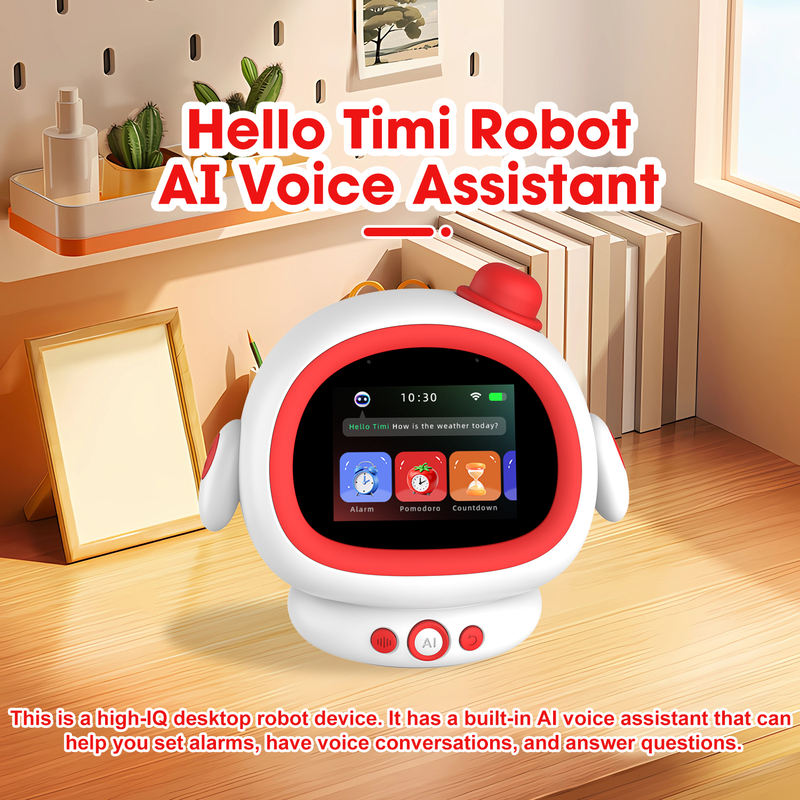 Interactive Educational ABS Plastic AI Robot Alarm Clock Lithium Battery Talking Learning Features Kids-Companionship Toy