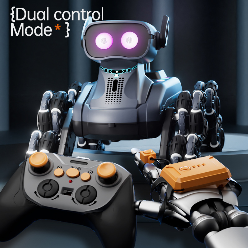 Cross-border Youth Eight-wheel Stunt Car Drift Light Music Smart Robot Dog Toy Electric Plastic HD5100 Indoor Use Remote