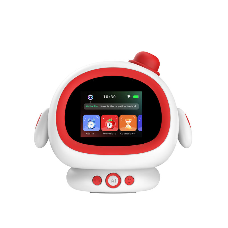 Interactive Educational ABS Plastic AI Robot Alarm Clock Lithium Battery Talking Learning Features Kids-Companionship Toy